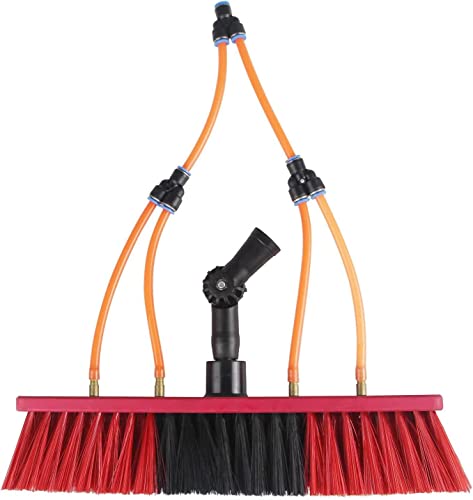 Water Supply Rod kit,Also suitable for photovoltaic and solar panels,32 cm Brush Head Adjustable,Window and Solar Panel Cleaning System with Brush,3.6-10.8mLong Pole,9m/30FT