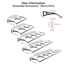 Window Awning Door Awnings, Aluminum Alloy Large Sink Front Door Awning Canopy, Polycarbonate Cover Modern Door Canopy, UV, Rain, Snow Protection-120x260cm/47x102in-Gray