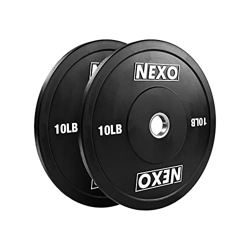 NEXO Fitness Bumper Plate Set - Premium Matte Black Finish - Cross Training Weight Plates