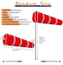 2 Pack Garden Wind Sock and Pole for Outside, 59 in Airport Wind Measurement Bag, Reflective Winds Direction Flags with Stainless Steel Bracket