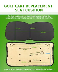 SCITOO Golf Cart Seat Cushion for EZGO RXV Front Seat - Black