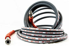 100 FT Grey Non Marking Pressure Washer Hose - Double Wire - 6000 PSI - Stainless Steel Quick Disconnects - Bend Restrictors
