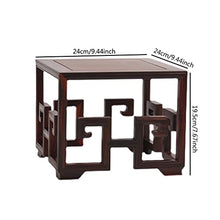 YYBOES Plant Pedestal Stand Indoor Plant Rack Square Bonsai Base Teapot Strange Stone Relief Jade Base Flower Pot Shelf, Two Sizes Pedestal Stands for Display