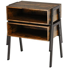 NRFJFOP 2PCS Stackable End Table Night Stand Bedside Shelf Accent