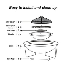 Fire Pit Outdoor fire Pit, 29-inch Wood-Burning fire Pit, Spark Screen, Poker, Courtyard Garden Barbecue fire Pit