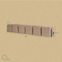 Beuta Landscape Edging | Garden Edging Border | Polyrock Blocks for Lawn Edging, Flower Beds & Yard Edging – 10 Pack | Each Section Has 6 Blocks 48" L x 4" W x 6.5" H | 20 Spikes | Sandstone