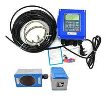 Water Flow Meter, TUF-2000B Wall Mounted Water Flow Meter Transducer TS-2/TM-1-HT Optional SD Storage Clamp Sensor Liquid Ultrasonic Flowmeter,for Outdoor Garden Hose Watering(Host and TL-1 Sensor)
