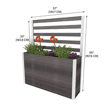 Vita Urbana 16 inch x 56 inch x 33 inch Embossed Vinyl Large Parklette Planter with Trellis, Espresso Brown, Woodgrain, PVC, BPA and Pthalate Free, VT17534