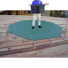 CHZDPP Professional Winter Pool Covers with Anchors & Installation Hardware, Reinforced Edges Round Inground Pools Safety Cover, High Density Mesh(11.2m/36.7ft)