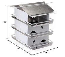 Birds Choice PMW3 Watersedge Purple Martin House 3 Floor/6 Room, Bird House, Medium, White/Grey