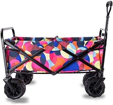 Shopping Cart Folding Garden Trolley Cart Heavy Duty Wagon Multi-Function Shopping Cart for Outdoor Camping Beach Supermarket Handcart