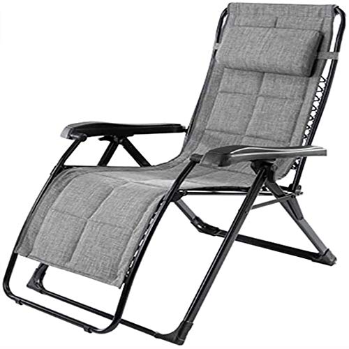 IIPOSAQQ Deck Chair Recliners Zero Locking Patio Outdoor Lounger Chair Oversize XL Padded Adjustable Recliner with Headrest Support 440lbs