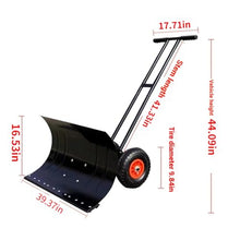 100cm Wide Snow Shovel with Wheels, Heavy-Duty Push Scoop for Snow Removal, Leaf Cleanup & Garden Use, Adjustable Ergonomic Handle & Non-Slip Grip, Efficient Clearing Tool