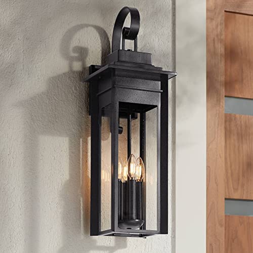 Bransford 28 1/4" Black-Gray Farmhouse Outdoor Wall Light Fixture
