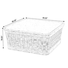 Afuera Living Outdoor Square Coffee Table, 42.25 in, Solid Teak Wood Frame, Natural Finish, Genuine Marble Top, Waterproof Design, Rounded Edges, Fully Assembled Patio Furniture