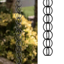OGMOYT Matte Black Aluminum Rain Chain, 8.5 Ft Decorative Gutter Downspout with Durable Powder Coated Rings, Rust Resistant Water Drainage System for Outdoor Patio Garden Aesthetics and Easy Assembly