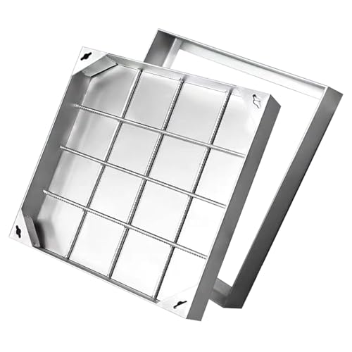 1pc Invisible Recessed Manhole Cover and Frame - 304 SS, 5cm/8cm Height, Heavy Duty for Driveways, Patios,Pavements(50x50x8cm)