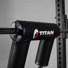 Titan Fitness Rackable Safety Squat Olympic Bar 1,500 LB Shoulder and Arm Pads Balanced Camber Design