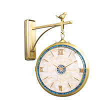 Yioryo Double Sided Wall Clock, Quiet, Easy Read Two Faces Retro Station Clock Antique Hanging Clocks for Garden Home Decor Indoor Outdoor Living Room Study Wall Decoration