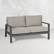 Real Flame Aegean Outdoor Loveseat with Cushions, Two-seat Couch with Aluminum Frame - Weather & Sun Resistant, Rustproof