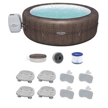 Bestway Coleman St Moritz AirJet Inflatable Hot Tub with EnergySense Cover, Spa Seat & Headrest Pillows