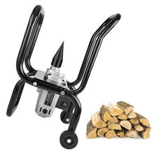 HYUIO Electric Wood Splitter with Wheels and Safety Frame, Automatic Forward Reverse Operation for Firewood Splitting