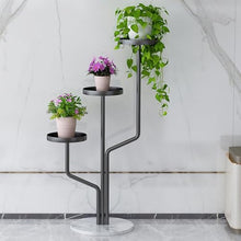 MIIKHI Plant standPlant Shelf, Multiple Flower Pot Holders, Metal Planter Rack, Plant Display Stand for Garden, Patio, Lawn, Balcony, Patio, Living Room, Bedroom, Balcony, Black