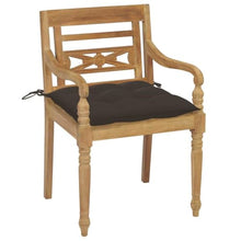 LPERTGFHU 8 pcs Batavia Chairs with Cushions, Solid Teak Wood Garden Patio Dining Chairs, Taupe