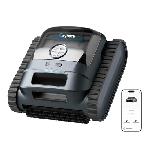 CZYBYTE Cordless Robotic Pool Vacuum Cleaner, APP Support,White