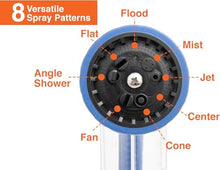 20-Pack Corvid Adjustable Nozzle with Soap Dispenser, 8-Pattern Spray Hose Nozzle for Cleaning Cars, House, and Pets - Lightweight Plastic Design