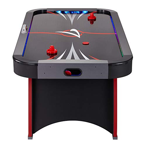 Fat Cat by GLD PRODUCTS Volt 7’ LED Illuminated Air Hockey Table Black