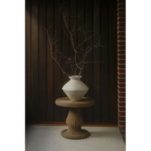 Moe's Home Collection Emmeline Outdoor Side Table, Round, Aluminum Frame, Woven Synthetic Hyacinth, Rust Resistant, Natural