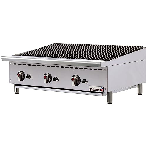Winco 36" Commercial Natural Gas Charbroil Grill, 3 Burner