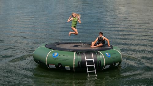Island Hopper 15' Classic Water Trampoline Natural Green