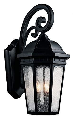 Kichler Courtyard Outdoor Wall Light, Textured Black, 26.5"