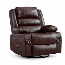 360°Swivel Rocker Recliner Chair for Adults Manual Recliner Pu Leather
