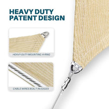 COARBOR 21' x 21' x 29.7' Right Triangle Sun Shade Sails Wire Rope Hemmed All Edges Strong Double Stitched Seam Super Heavy Duty Perfect for Patio Deck Yard Garden-Beige