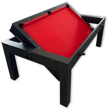 SIMBASHOPPING USA 7 FT Multi Games Pool Table Red Air Hockey + Table Tennis + Table Top - Strike Red, Black