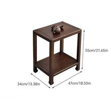 Couch End Table Wooden Sofa Side Table Modern Chinese Style Living Room Sofa Side Cabinet Small Coffee Table Corner Tables for Living Room(B)