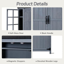 Outdoor Storage Shed with Potting Bench, 60.6" Fir Wood Cabinet for Garden Tools, Adjustable Shelves Drawers & Safety Anti-Tip Design, Gray