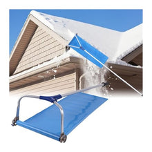 193-640cm Roof Snow Rake-30 Degrees Telescopic Snows Removal System Cloth Adjustable Slip-Proof Rod Rake for Removing(Blue)