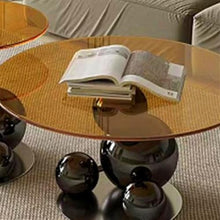 DINBOZ26X Living Room Table Creative Asymmetrical Round Coffee Table - Unique Side Table for Living Room, Sofa, and Tea Table Outdoor Side Table