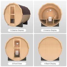 iDOTODO Outdoor Barrel Steam Sauna 2-Person Canadian Hemlock w/Harvia Heater Helmock