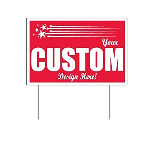 VictoryStore Custom Realtor Yard Signs Set of 2 - 12 x 18 Inches Full Color Printed 2 Sided with EZ Stakes