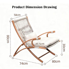 Apk i bc Outdoor Rattan Folding Leisure Garden Armchair, Easy to Assemble and Foldable Storage, Suitable for Balcony and Garden Use, Includes 2-Piece Set(Wood Tone,50 * 74 * 80CM)