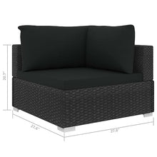 YWMLFZ Black 8 Piece Patio Lounge Set with Cushions Poly Rattan Easy to Assemble for Outdoor Backyard Gardens