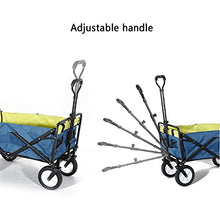 Outdoor Folding Utility Wagon Collapsible Camping Wagon Heavy Duty Garden Cart Portable Utility Trolley Adjustable Handle Load 60kg / 132lbs