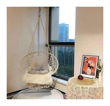 KDFHKHS White Modern Single Pole Hammock Chair Stand 330Lbs Capacity, 76.8"x39.4" Indoor Outdoor Use