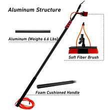 Photovoltaic Panel Cleaning Brushes, Window Cleaning Rods with Squeegee, Solar Panel Cleaning Equipment, Extendable Cleaners for Greenhouse Roofs,35cmbrushhead-7.2M/24FT