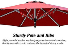 USZWBY Sun Parasol Umbrella Garden Outdoor Sun Shade Umbrella for Beach/Pool/Patio/Coffee,2.7m Red Garden Parasol with Crank & Tilt,8 Sturdy Steel Ribs